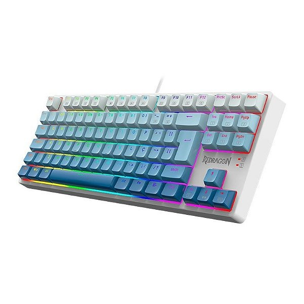 Teclado Gamer Mecânico Redragon Daksa Branco Switch Brown