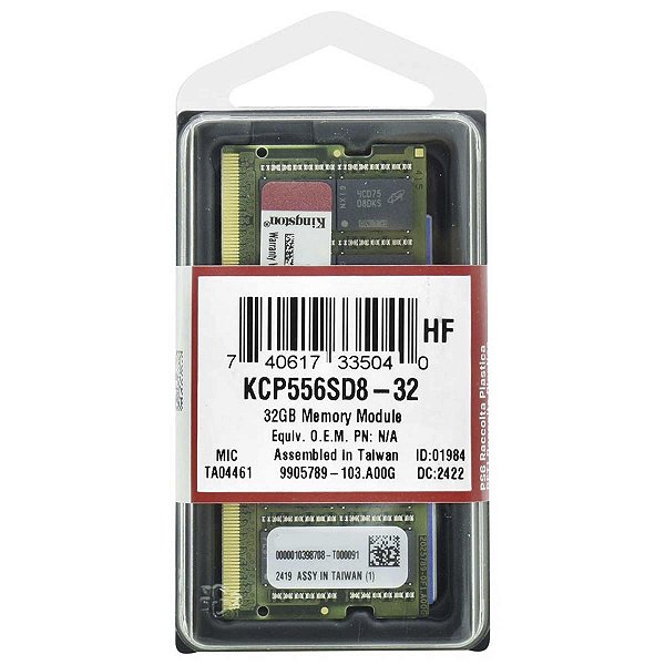 Memoria Para Notebook 32Gb Ddr5 5600Mhz 1.1v Kingston
