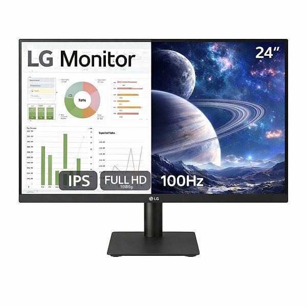 Monitor Gamer LG 24" FHD 100Hz 5ms Painel IPS HDMI Preto
