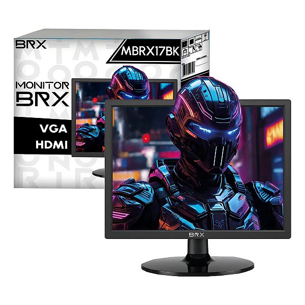 Monitor BRX LED 17" 75Hz HD 4:3 HDMI VGA Preto MBRX17BK