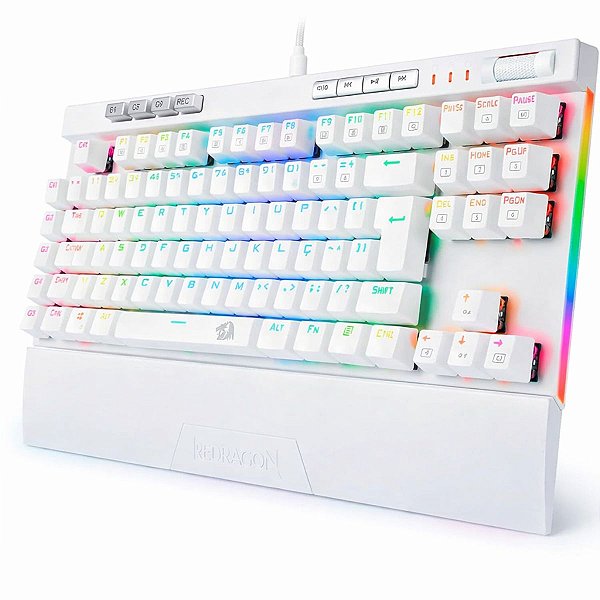 Teclado Optico Gamer Magic Wand Pro Rgb Branco Switch Red