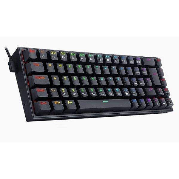Teclado Mecanico Gamer Castor Rgb Preto Switch Azul Abnt2