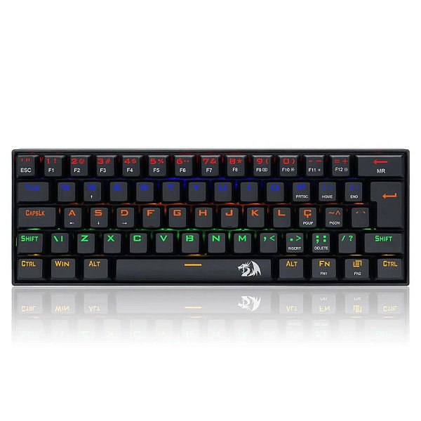 Teclado Gamer Mecânico Lakshmi Rainbow PT Switch Red 60%
