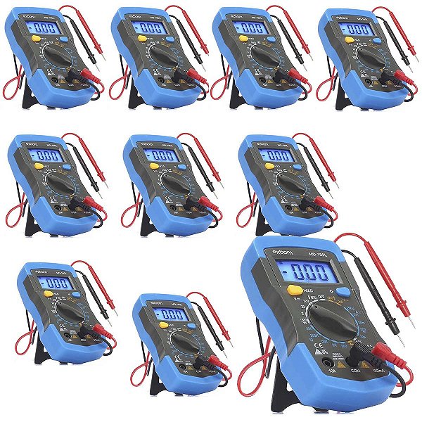 Kit 10 Multimetro Digital Profissional Beep Continuidade Led