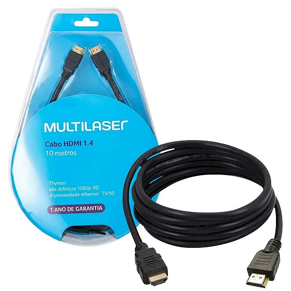 Cabo Hdmi 1.4 Multilaser 10 Metros Banhado A Ouro Wi250
