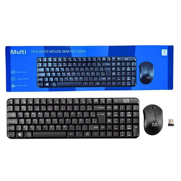 Kit Teclado slim E Mouse Sem Fio Wireless Usb Tc202 Multi