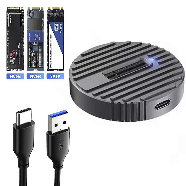 Dock Station Type-C Usb C Para M.2 Sata 3 Nvme 2 Protocolos