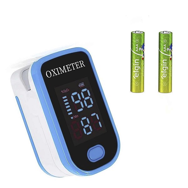 Oxímetro Digital Dedo Medidor Saturação Oxigenio Com Pilhas