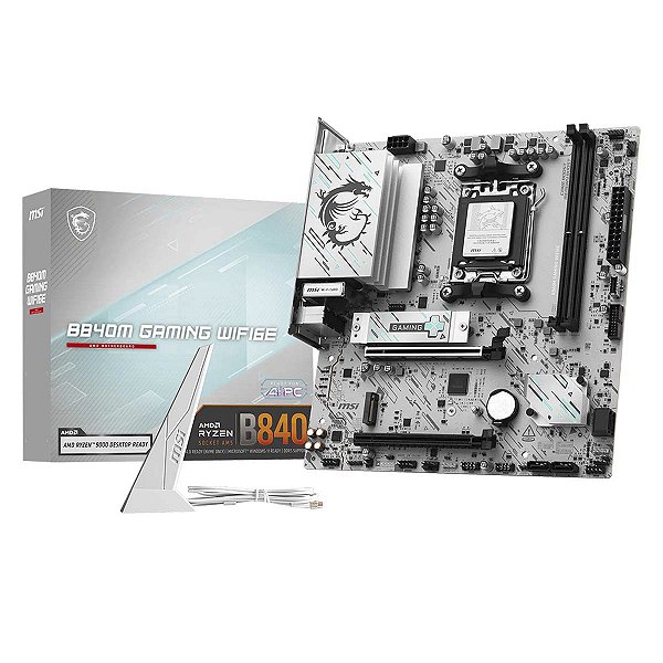 Placa Mae Amd Msi Am5 B840M Gaming Wifi6e Ddr5 M-ATX White