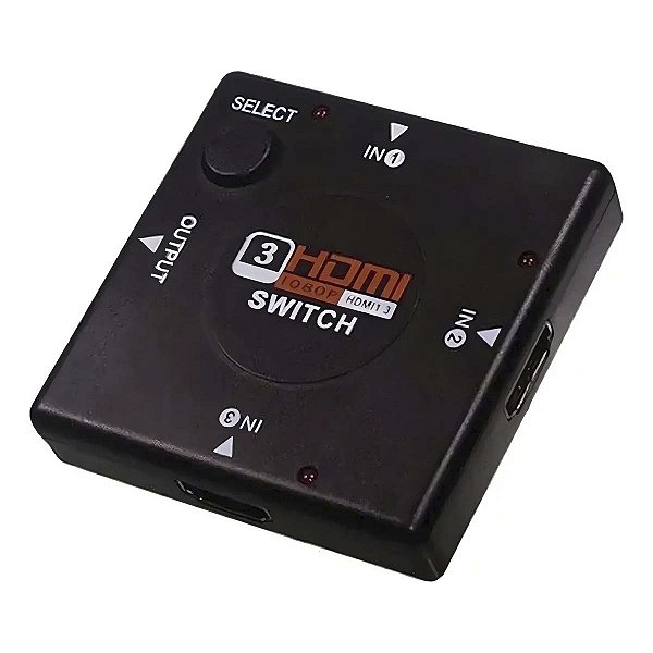Adaptador Switch Hdmi 3 Entradas 1 Saida 1080P Game Pc Tv