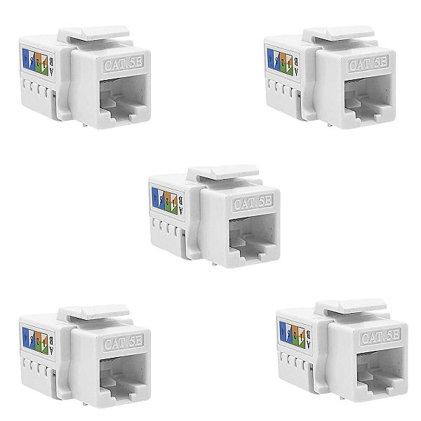 Kit 5 Keystone Rj45 Femea Cat5E 90 Graus T568A/B Pluscable