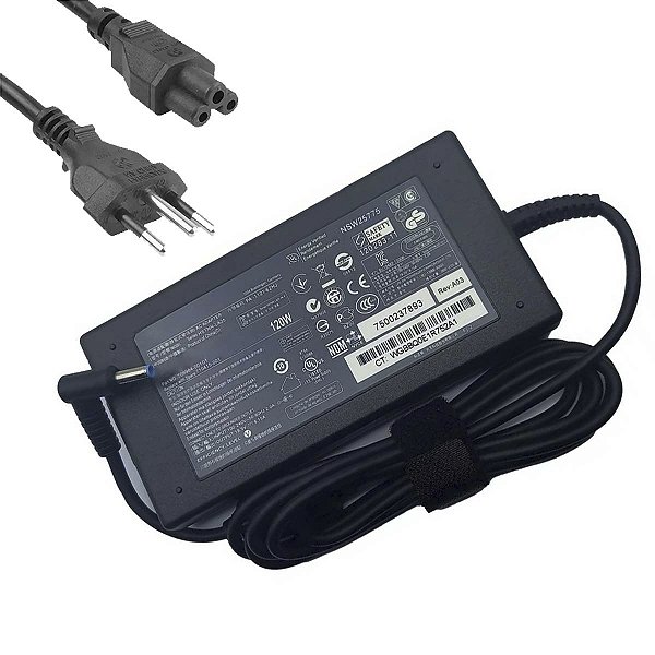 Carregador Para HP Envy 120W 19.5V 6.15A 4,5*3,0mm Pino Azul