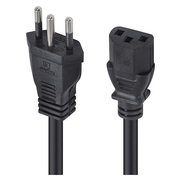 Cabo De Força Pc Monitor Tripolar Padrão Novo 1,20 Metros