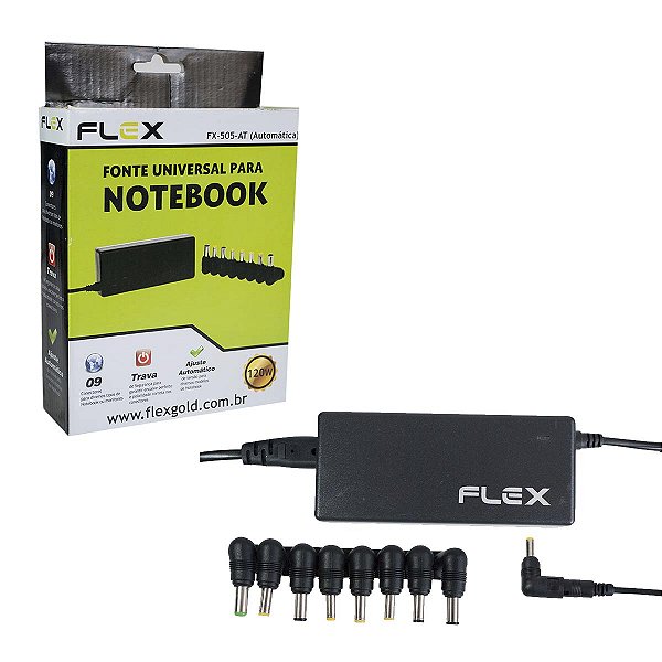 Carregador Fonte Notebook Universal 12v A 24v Bivolt Flex
