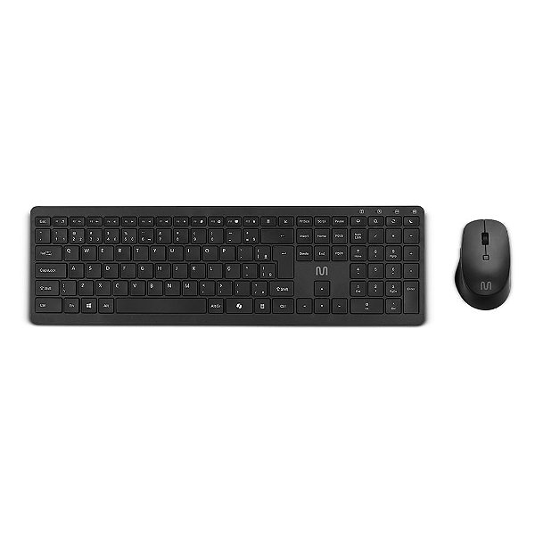 Combo Teclado E Mouse S/ Fio Usb Silecioso Preto Multi Tc402