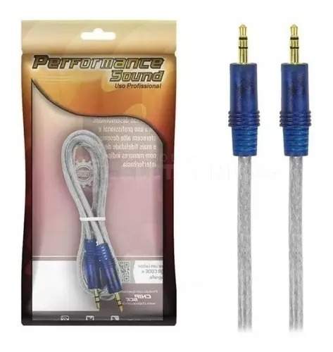 Cabo Auxiliar P2 x P2 Estéreo 3.5mm Banhado Ouro 1M