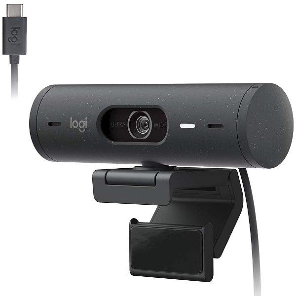 Webcam Logitech Brio 500 Full HD USB-C Microfone Integrado