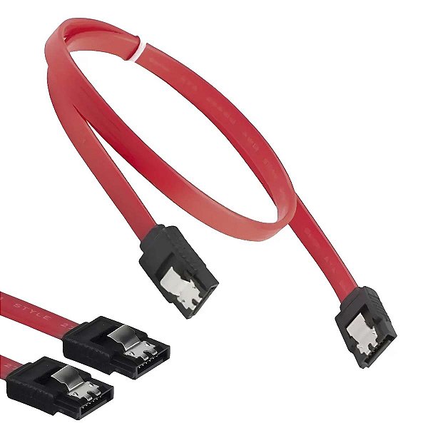 Cabo De Dados Para Hd Sata Com Trava 50cm Conector Reto