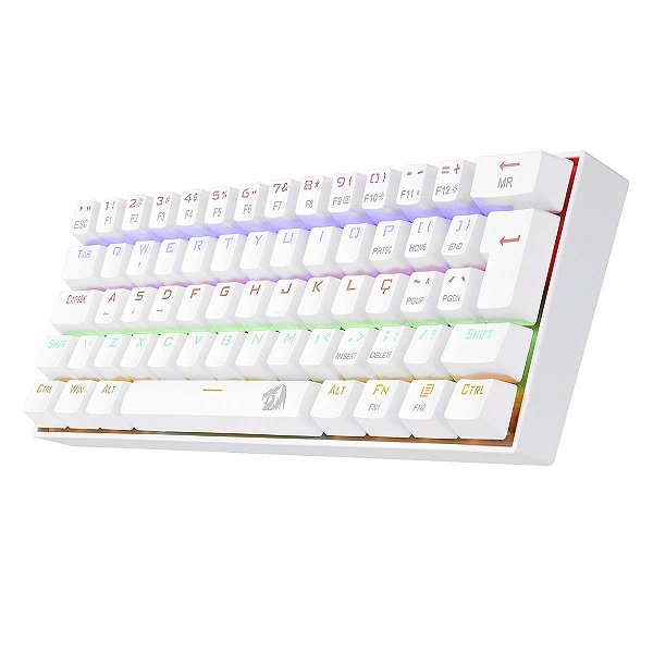 Teclado Mecânico Redragon 60% Lakshmi Rgb Branco Switch Az