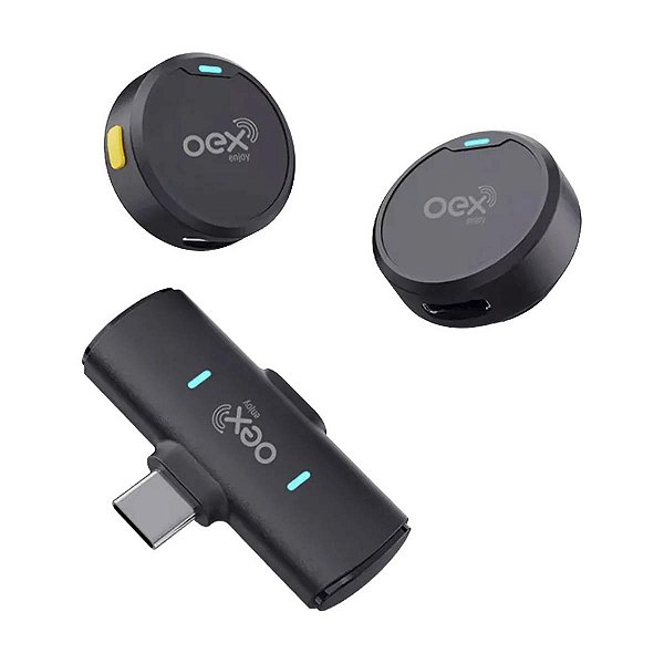 Microfone de Lapela Sem Fio Recarregavel Duplo Tipo-C Mk308