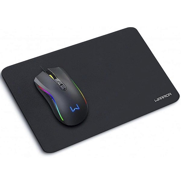 Kit Mouse e Mouse Pad Gamer Multi Warrior 7 Botões RGB Preto