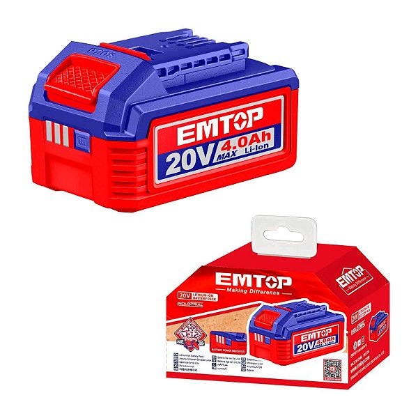 Bateria 20v 4Ah Universal Para Ferramentas P20s Emtop