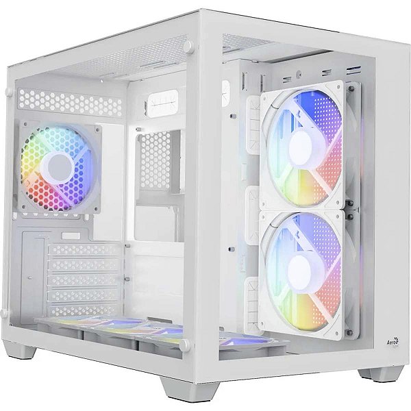 Gabinete Gamer Aerocool Dryft Mini Branco Com 6 fans ARGB