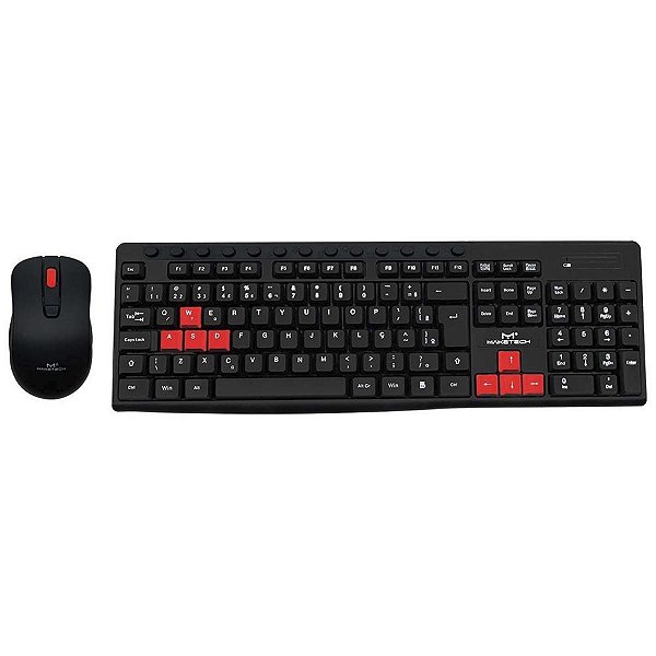 Kit Teclado e Mouse Sem Fio Maketech CW-0257 1600DPI Preto