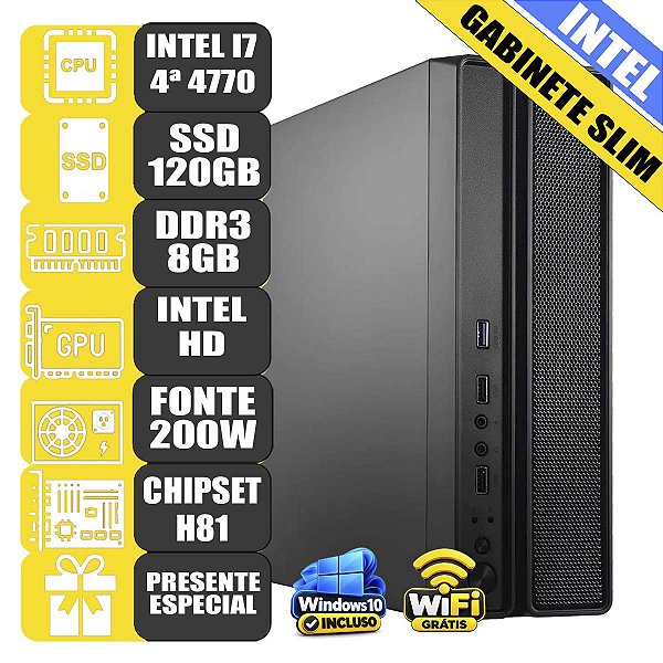 Computador Mdi Office Intel i7 4ª 8GB 120GB Windows 10