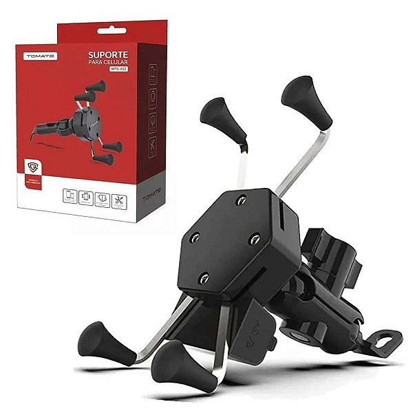 Suporte Celular Moto Carregador Usb Gps Garra Retrovisor Top