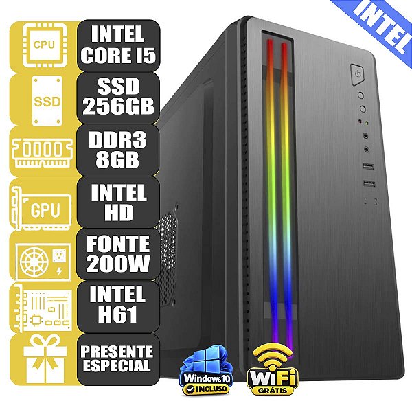Pc Computador Mdi Office Intel Core I5 8gb Ssd 256Gb