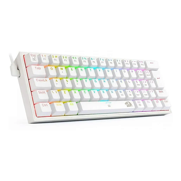 Teclado Mecânico Redragon Fizz Rgb Branco Swich Brown 60%