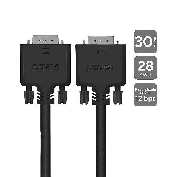 Cabo Vga 15 Pinos Macho 28Awg Puro Cobre 30 Metros Pcyes