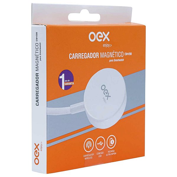 Carregador Wireless para Smartwatch Branco OEX CW200