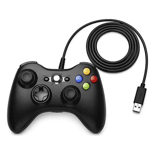Controle Compatível Com Android Pc Windows Xbox 360 Cabo Usb
