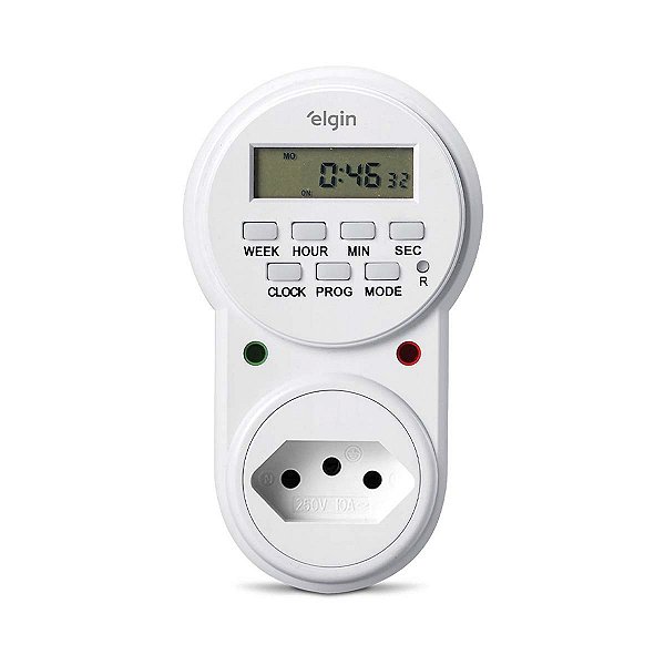 Timer Digital Elgin 20 Programações Semanais 10A Bivolt