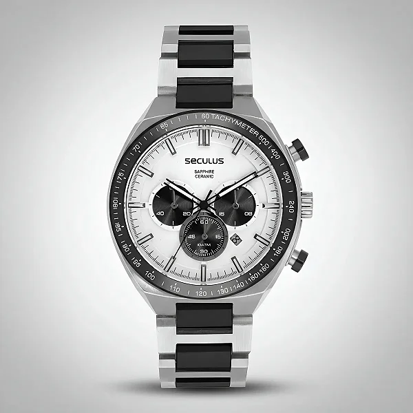 Relógio Seculus Masculino Upper Panda 77280gpsvcq5 Prateado/preto Preto Branco/preto