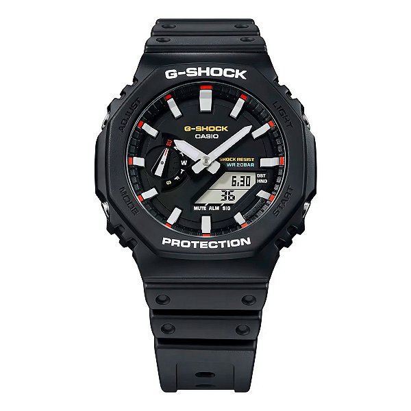 elógio Casio G-Shock GA-2100RL-1ADR Resina Carbono Resistente Água