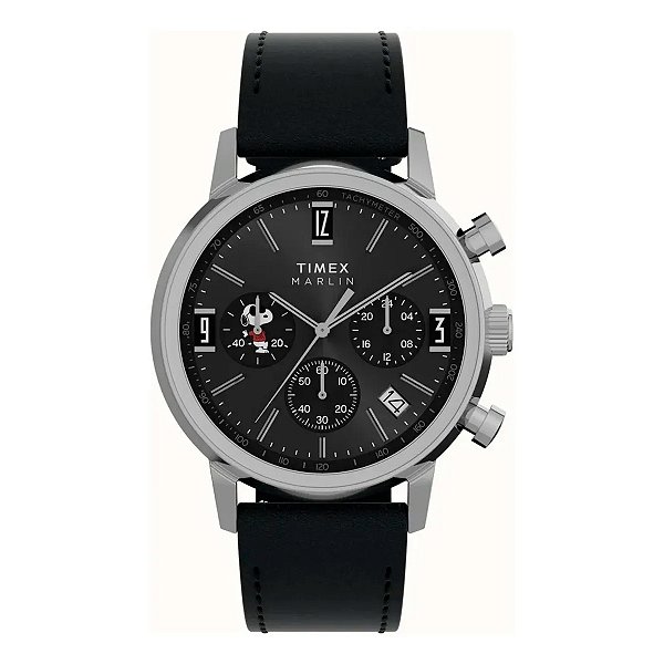Relógio Timex X Peanuts Marlin Chronograph - TW2Y48500 40mm Couro