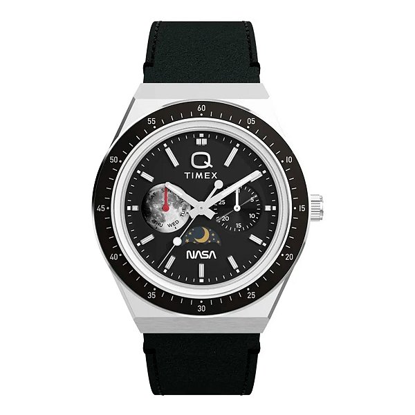 Relógio Timex Q NASA TW2Y56800 Masculino 40mm Couro