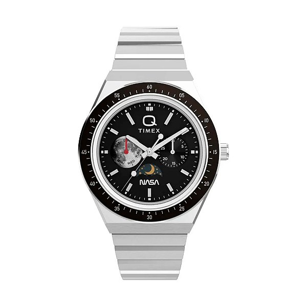 Relógio Timex Q NASA TW2Y56700 Masculino 40mm Aço Inox