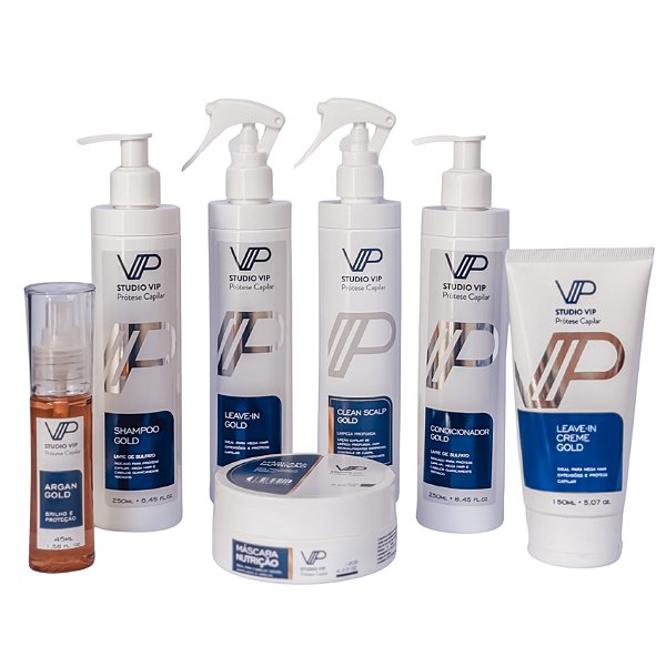 Kit de Tratamento Completo - Gold para Prótese Capilar e Mega Hair