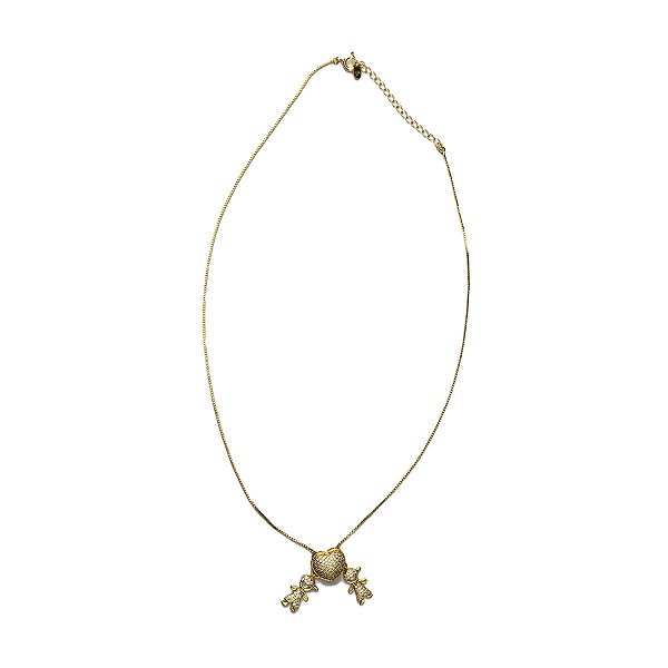 Colar Feminino Dourado Pingente Filhos - Manini Semijoias