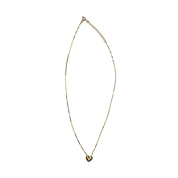 Colar Feminino Dourado Coração Mãe - Manini Semijoias