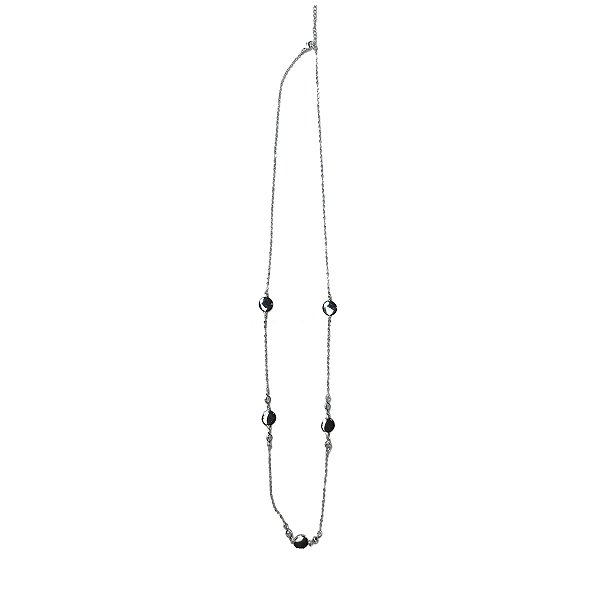 Colar Feminino Prata com Plaquinha 70cm - Manini Semijoias