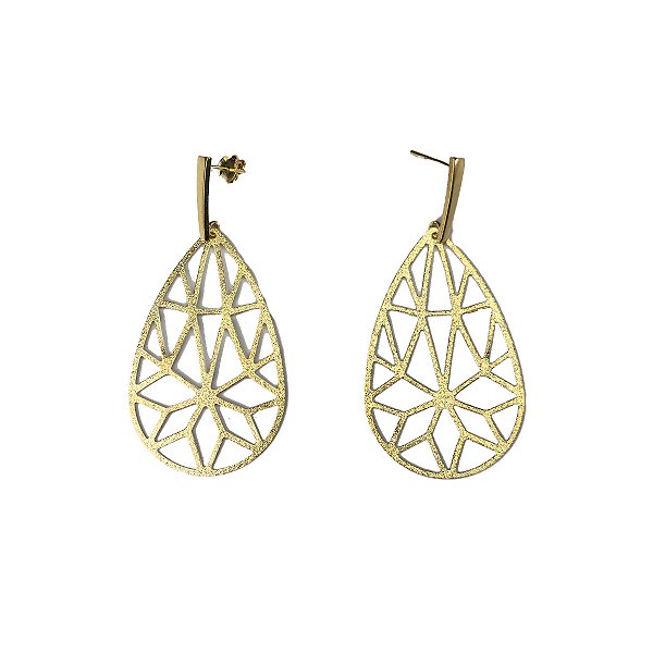 Brinco Feminino Dourado Figura Geométrica - Manini Semijoias