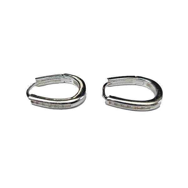 Argola Feminina Prata Oval com Zircônia - P/M/G - Manini Semijoias