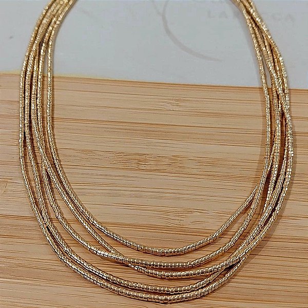 Colar canutilhos banhado a ouro
