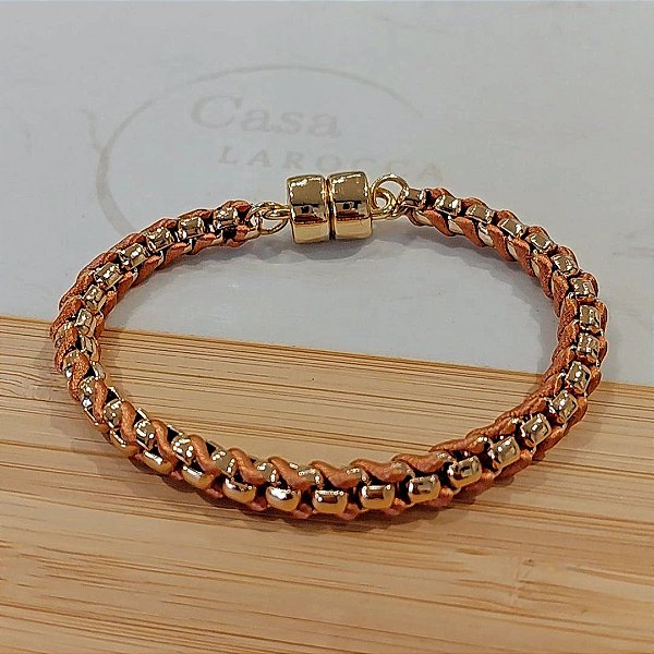 Corrente banhado a ouro italiano com verniz inglês