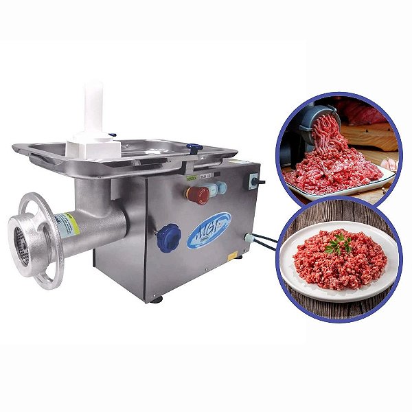 Maquina de Moer Moedor Picador de Carne Industrial Bocal 22 Gural Total Inox